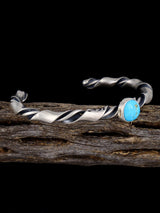 Sterling Silver Turquoise Twisted Rope Horse Whisperer Bracelet