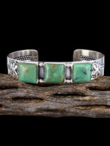 Navajo Turquoise Braided Sterling Silver Cuff Bracelet