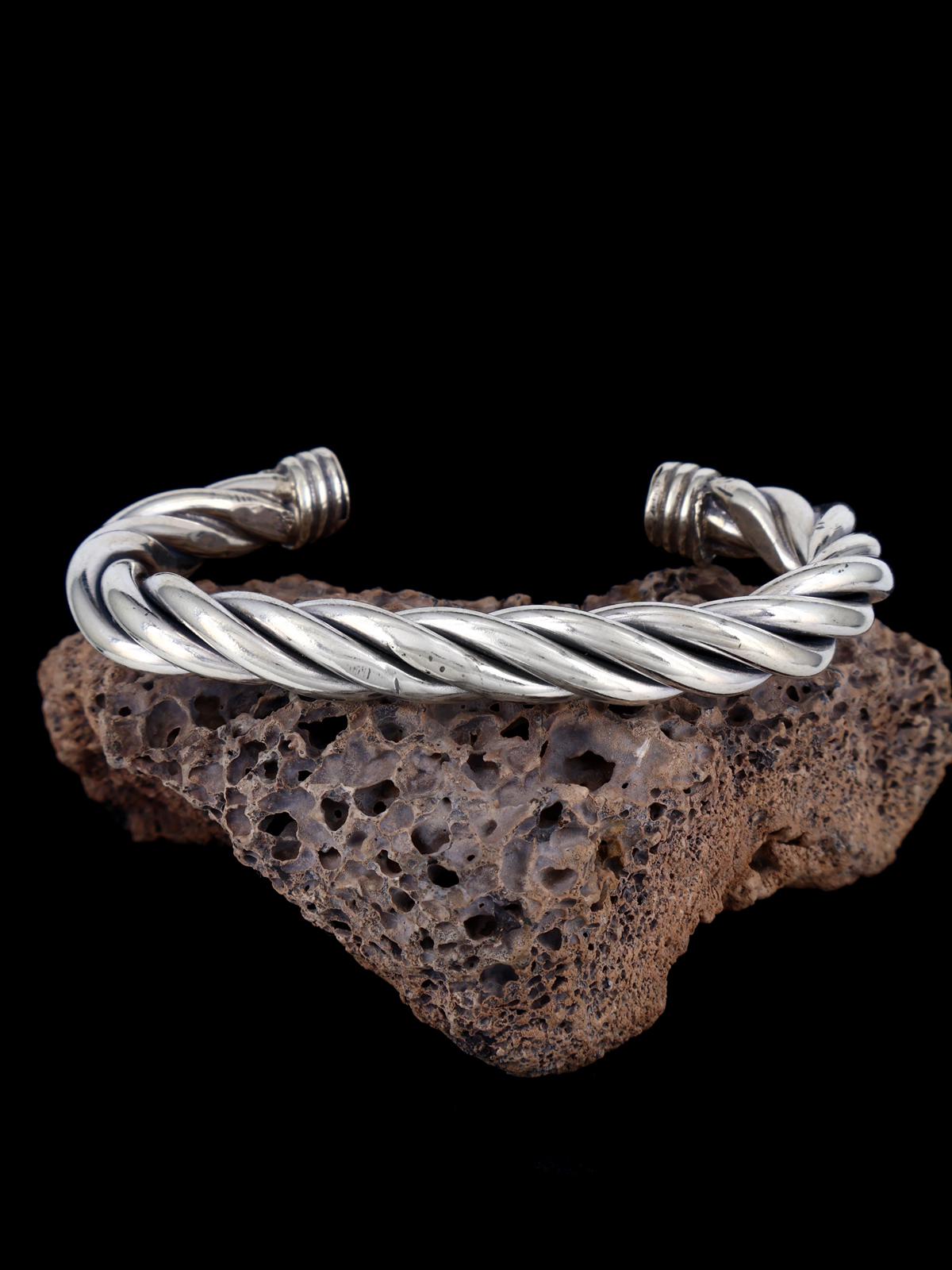 Navajo Sterling Silver Twisted Cuff Bracelet - PuebloDirect.com