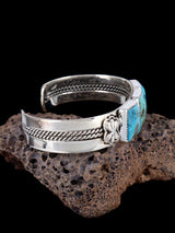 Navajo Turquoise Braided Sterling Silver Cuff Bracelet