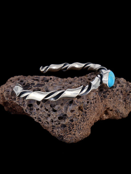 Sterling Silver Turquoise Twisted Rope Horse Whisperer Bracelet