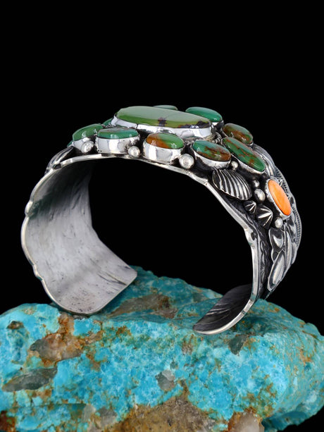 Native American Jewelry Royston Turquoise Mosaic Cuff Bracelet - PuebloDirect.com