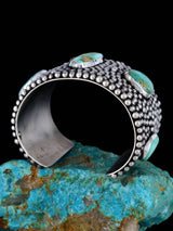Native American Jewelry Sterling Silver Sonoran Gold Turquoise Cuff Bracelet - PuebloDirect.com