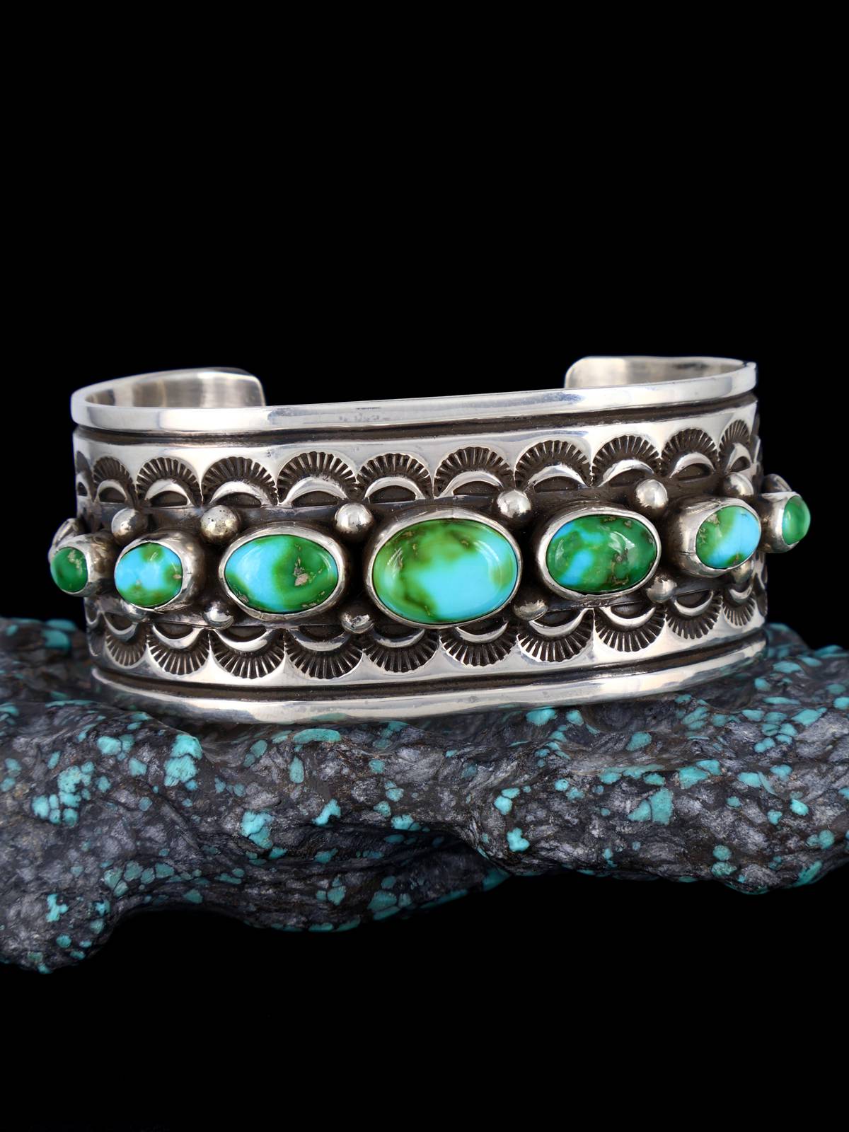Native American Jewelry Sonoran Gold Turquoise Cuff Bracelet - PuebloDirect.com
