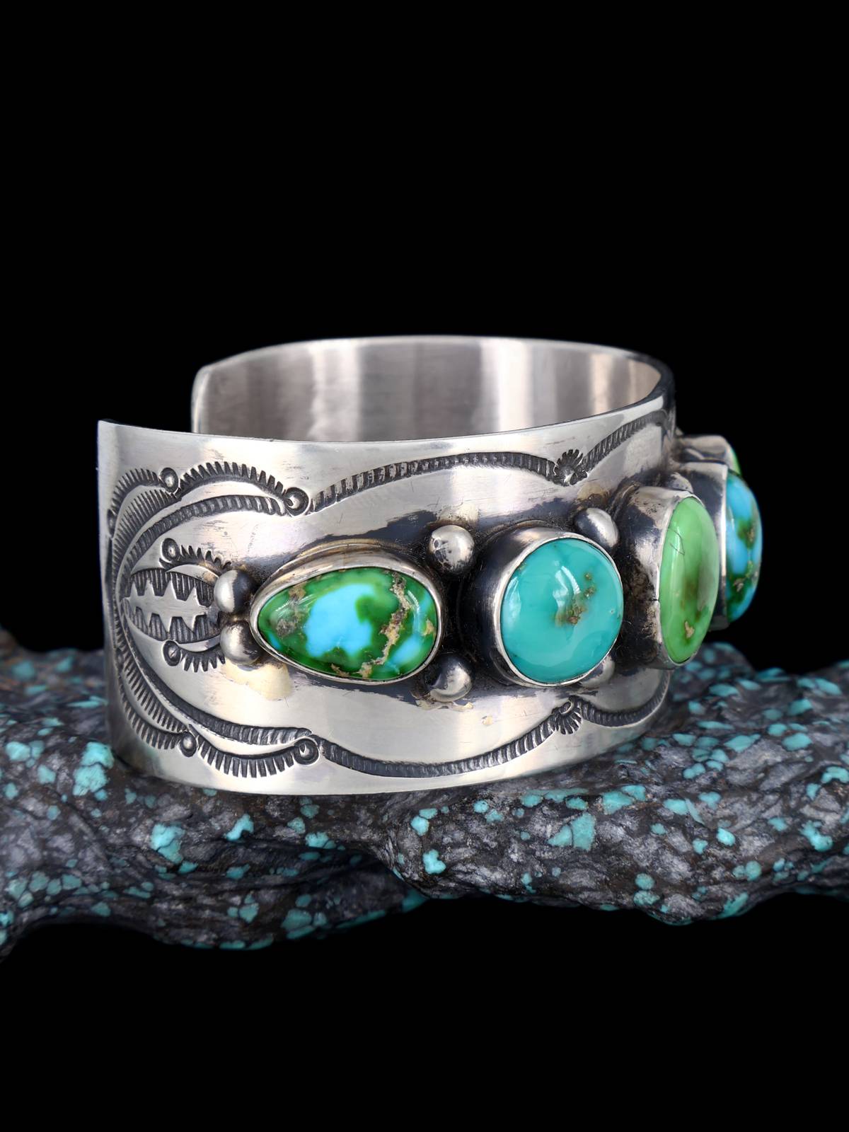 Native American Jewelry Sonoran Gold Turquoise Cuff Bracelet - PuebloDirect.com