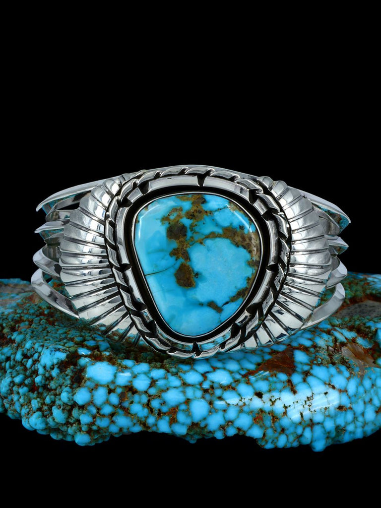 Navajo Sterling Silver Turquoise Bracelet - PuebloDirect.com