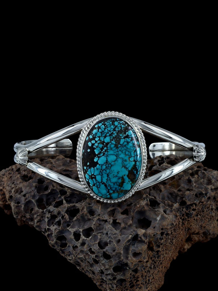 Navajo Cloud Mountain Turquoise Sterling Silver Cuff Bracelet - PuebloDirect.com