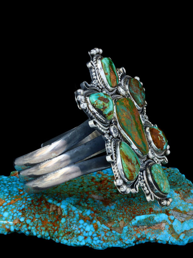 Native American Sterling Silver Natural Royston Turquoise Bracelet - PuebloDirect.com
