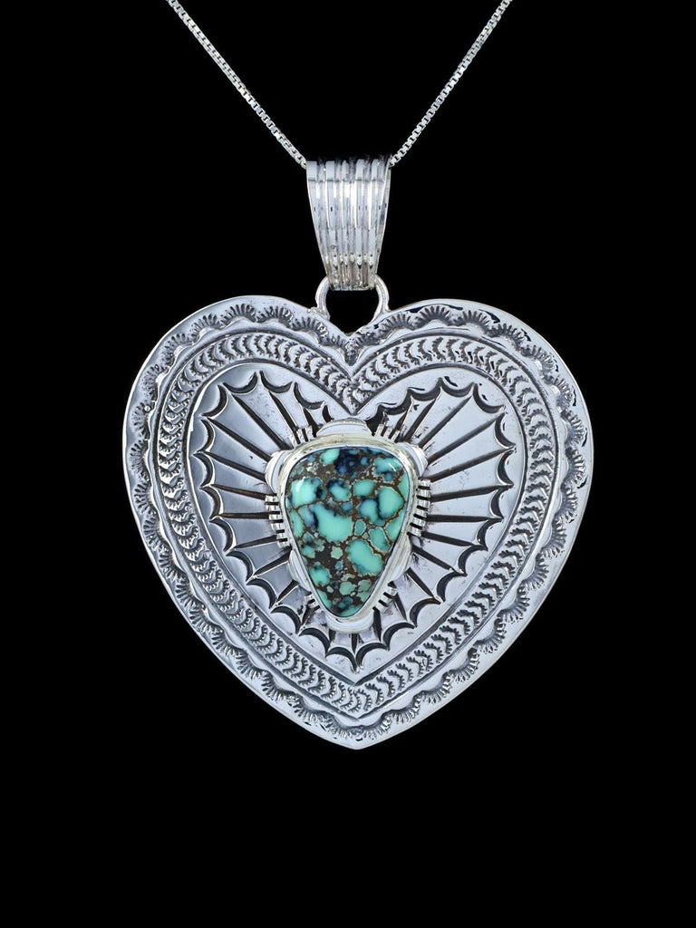 Native American Jewelry Angelwing Variscite Heart Pendant - PuebloDirect.com