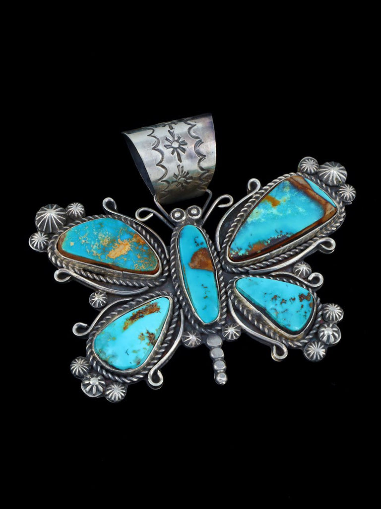 Native American Jewelry Natural Royston Turquoise Butterfly Pendant - PuebloDirect.com