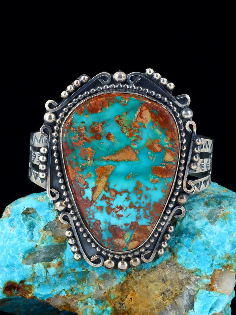 Native American Sterling Silver Natural Royston Turquoise Bracelet - PuebloDirect.com