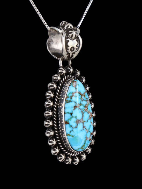 Native American Sterling Silver Kingman Turquoise Pendant - PuebloDirect.com