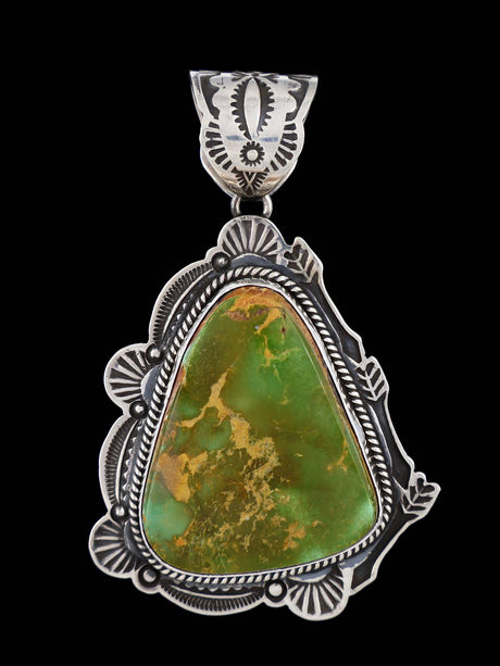 Native American Sterling Silver Natural Royston Turquoise Pendant - PuebloDirect.com