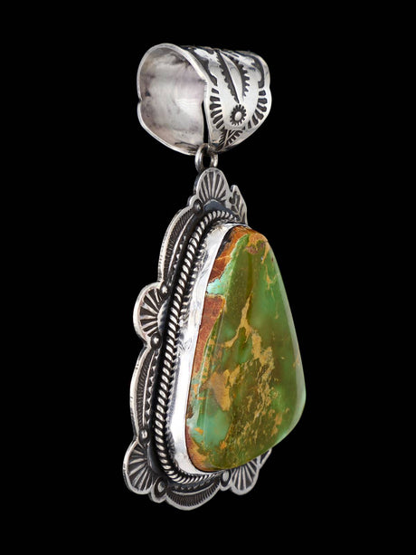 Native American Sterling Silver Natural Royston Turquoise Pendant - PuebloDirect.com