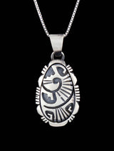 Navajo Sterling Silver Sculpted Pendant Necklace - PuebloDirect.com