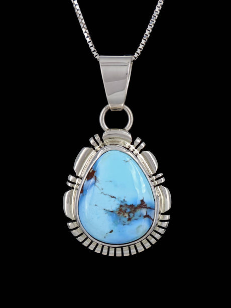 Native American Jewelry Golden Hill Turquoise Pendant - PuebloDirect.com