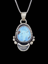 Sterling Silver Golden Hill Turquoise Navajo Pendant - PuebloDirect.com