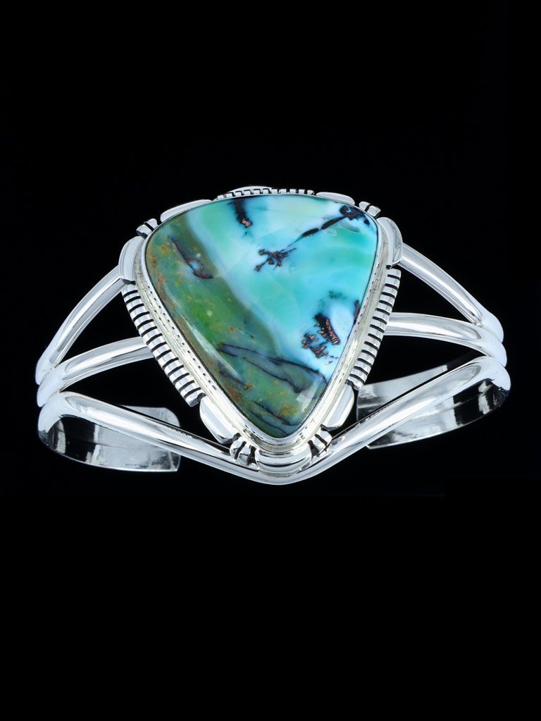 Native American Jewelry Opalized Petrified Wood Cuff Bracelet - PuebloDirect.com