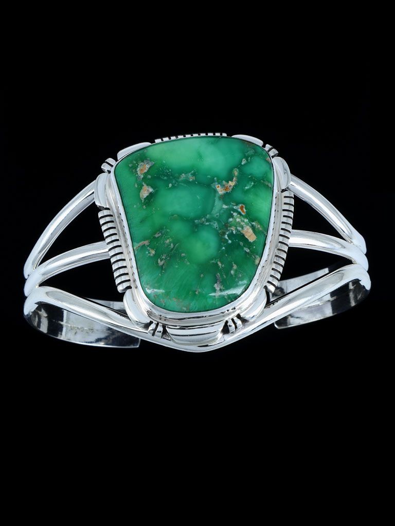 Native American Jewelry Natural Australian Variscite Cuff Bracelet - PuebloDirect.com