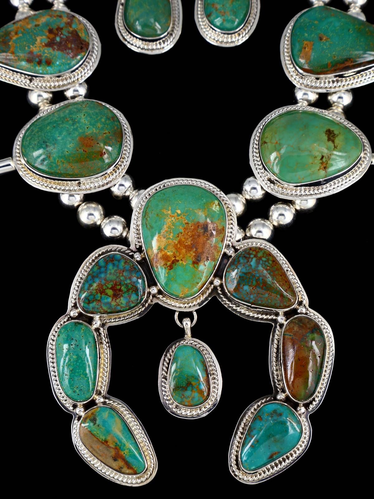 アクセサリー wassa Native American Sterling Silver Turquoise Mountain Squash Blossom