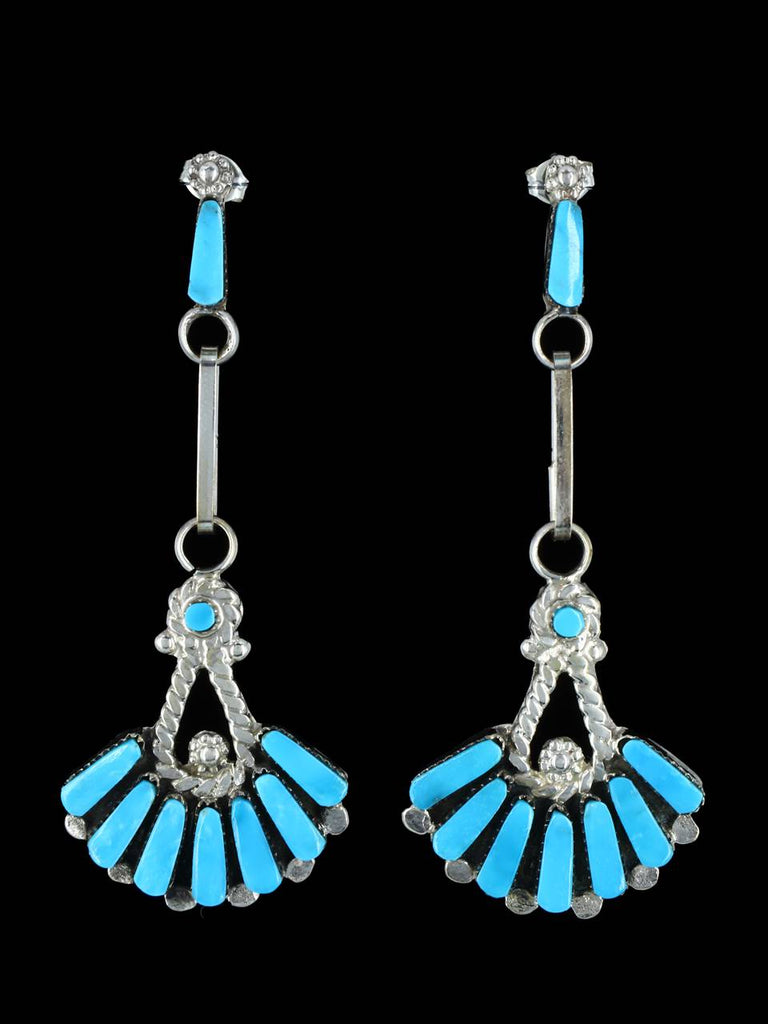 Sterling Silver Zuni Turquoise Post Earrings - PuebloDirect.com