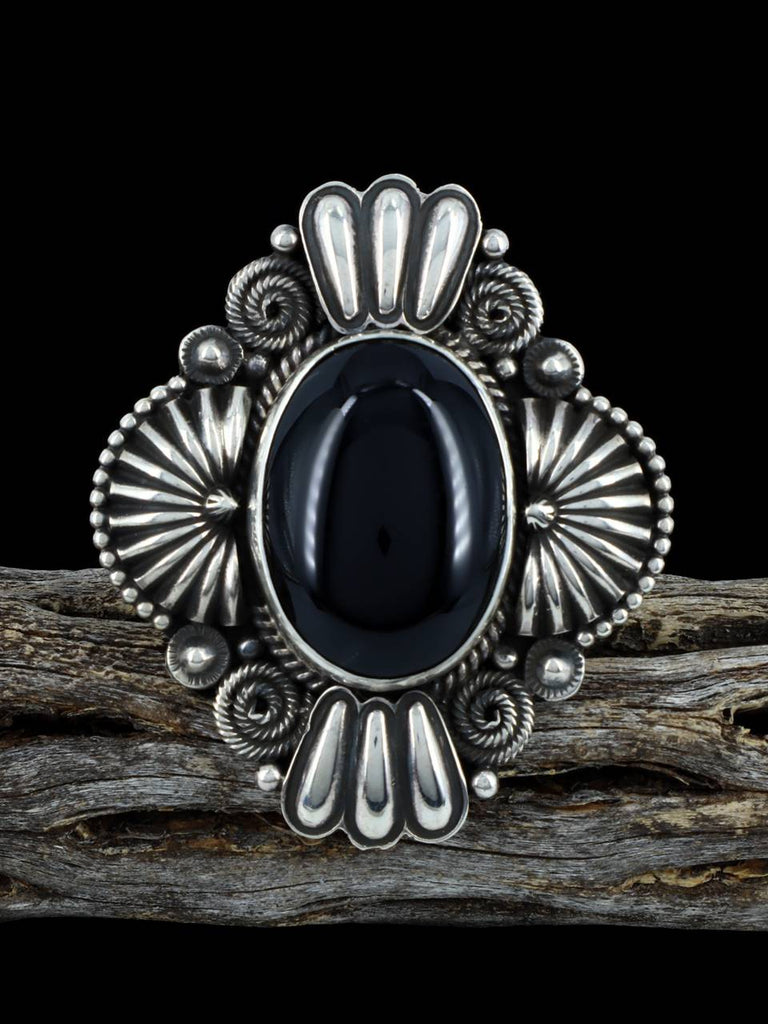 Black Onyx Sterling Silver Ring Size 9 - PuebloDirect.com