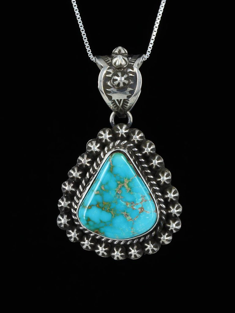 Native American Sterling Silver Natural Royston Turquoise Pendant - PuebloDirect.com