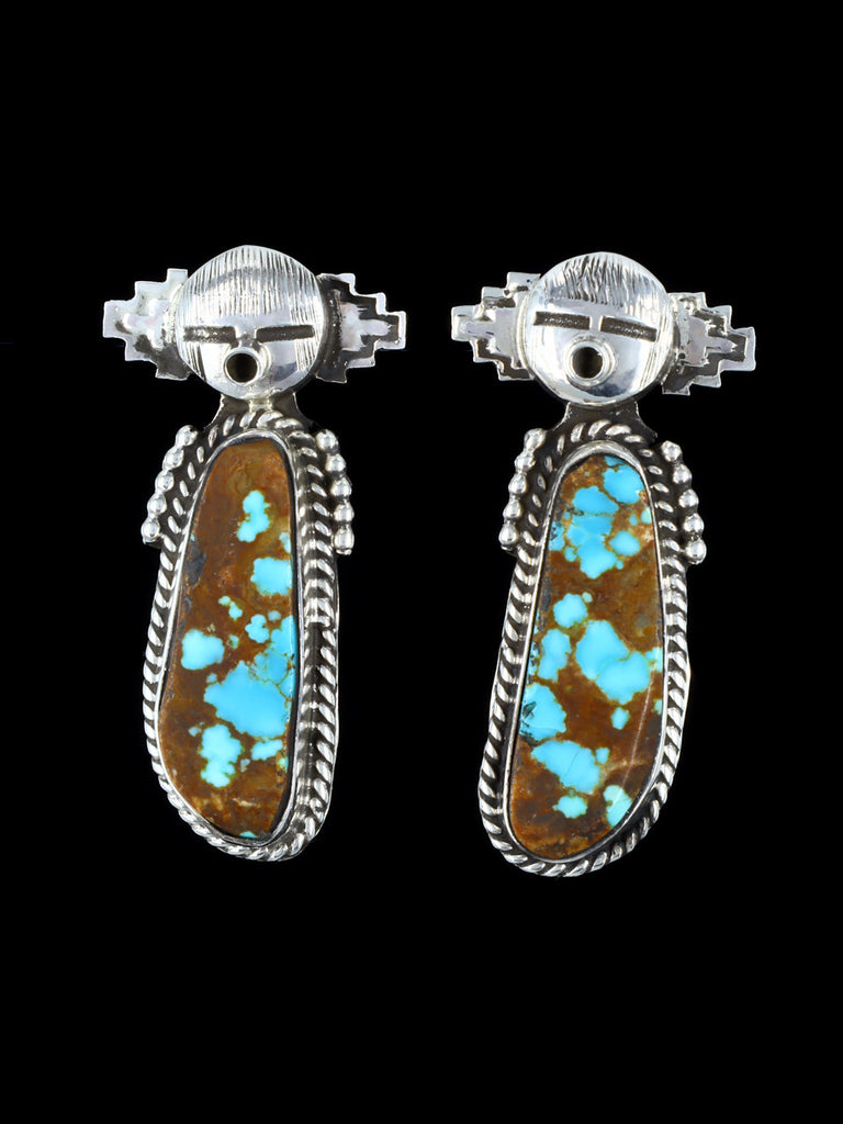 Navajo #8 Turquoise Kachina Post Earrings - PuebloDirect.com