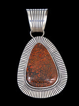 Native American Sterling Silver Cold Chisel Dinosaur Bone Pendant