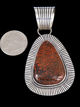 Native American Sterling Silver Cold Chisel Dinosaur Bone Pendant