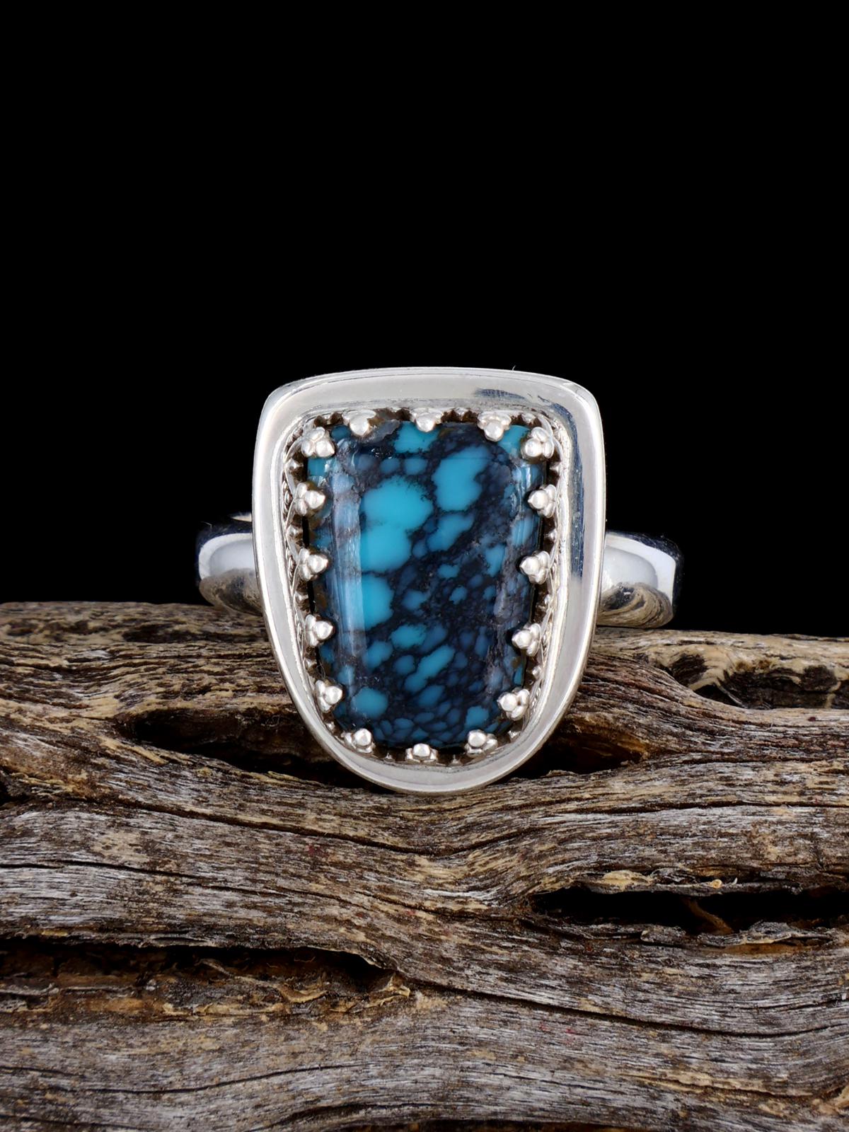 Estate Navajo Natural Cloud Mountain Turquoise Sterling Silver Necklace, Bracelet and Ring Set - PuebloDirect.com