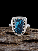 Estate Navajo Natural Cloud Mountain Turquoise Sterling Silver Necklace, Bracelet and Ring Set - PuebloDirect.com