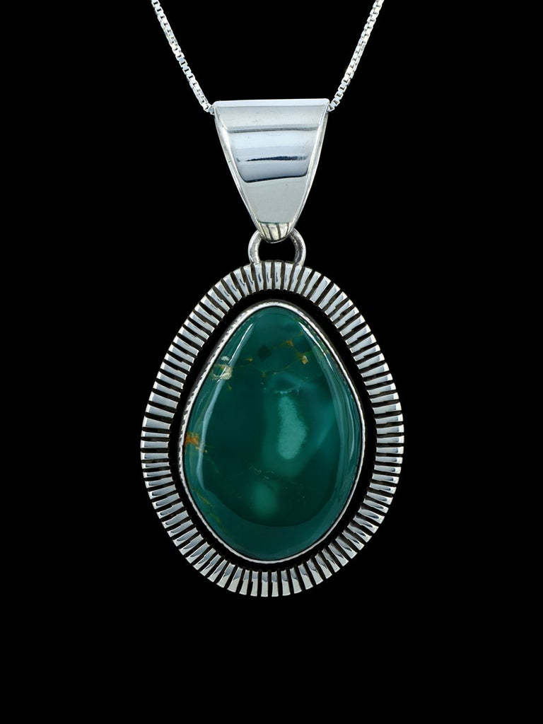 Native American Jewelry Sterling Silver Turquoise Pendant - PuebloDirect.com