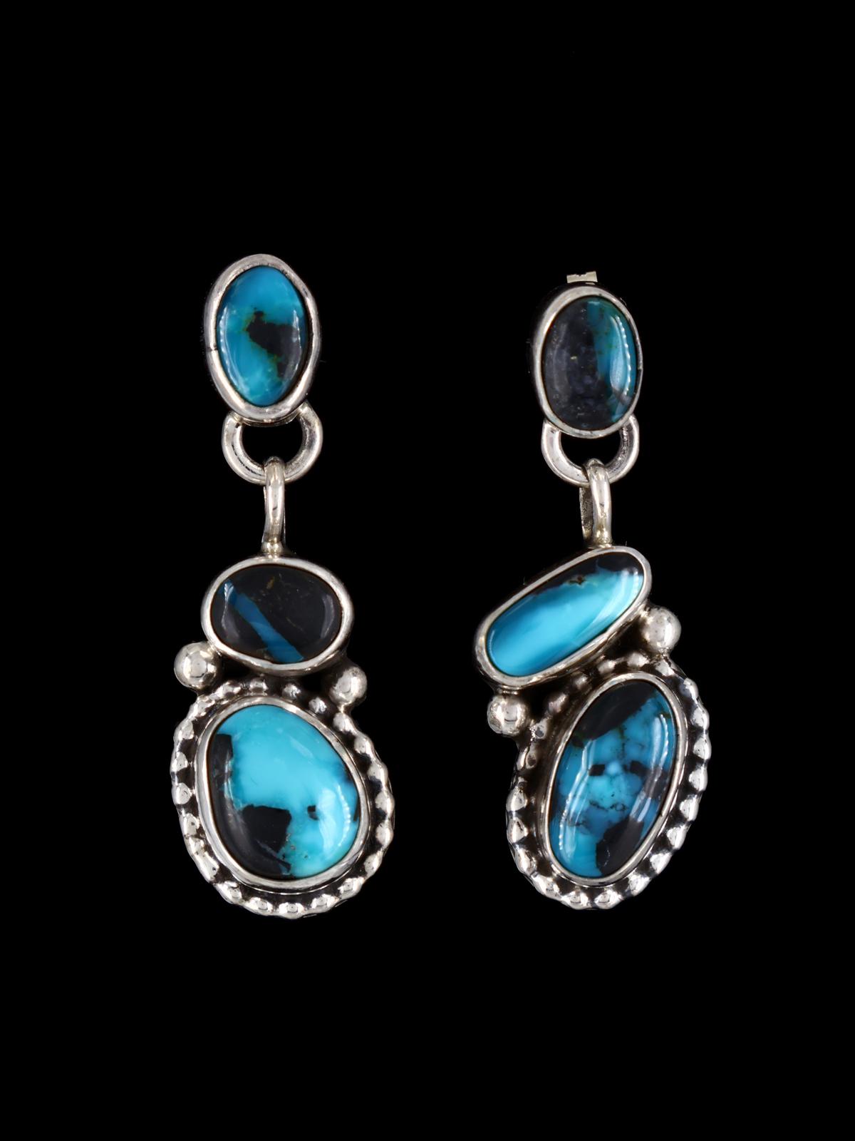 Navajo Sterling Silver Blue Moon Turquoise Lariat Y Necklace - PuebloDirect.com