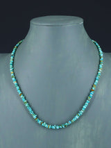 19" Single Strand Polychrome Lone Mountain Turquoise Necklace