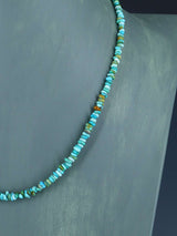 19" Single Strand Polychrome Lone Mountain Turquoise Necklace