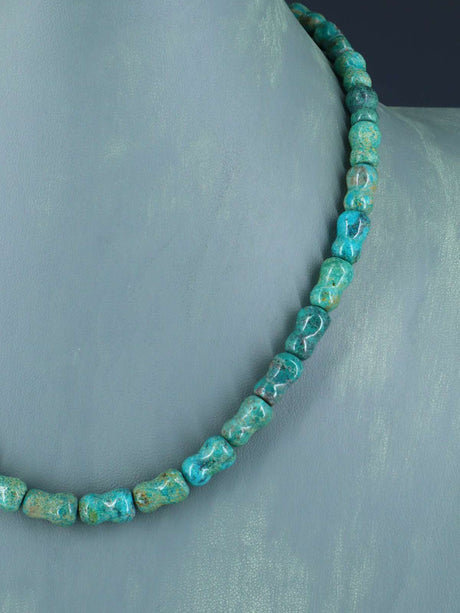 18" Turquoise Bone Beads Necklace