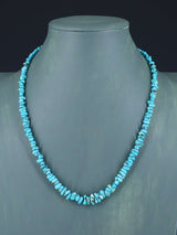 Collar de turquesa de montaña solitaria de una sola hebra de joyería nativa americana