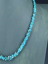 Collar de turquesa de montaña solitaria de una sola hebra de joyería nativa americana