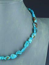18" Navajo Single Strand Turquoise Nugget Necklace