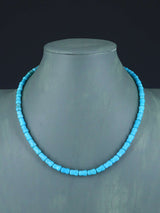 18" Single Strand Turquoise Bone Beads Necklace
