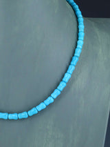 18" Single Strand Turquoise Bone Beads Necklace