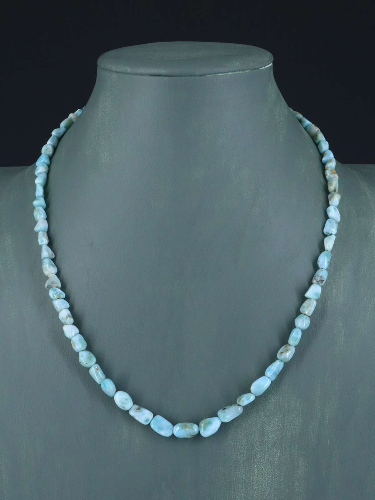Navajo Single Strand Larimar Nugget Necklace