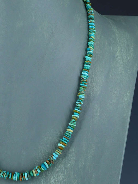 20" Single Strand Natural Carico Lake Turquoise Necklace