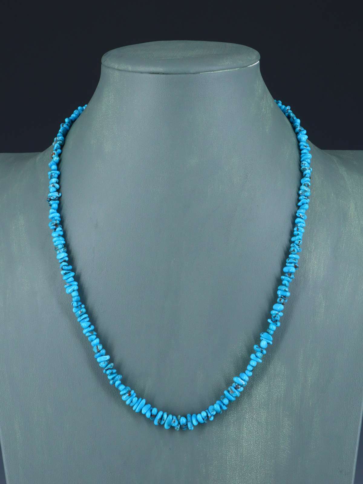 21" Navajo Single Strand Egyptian Turquoise Necklace