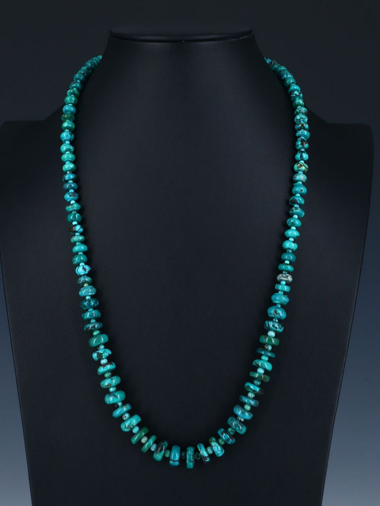 Native American Single Strand Graduated Turquoise Necklace - PuebloDirect.com