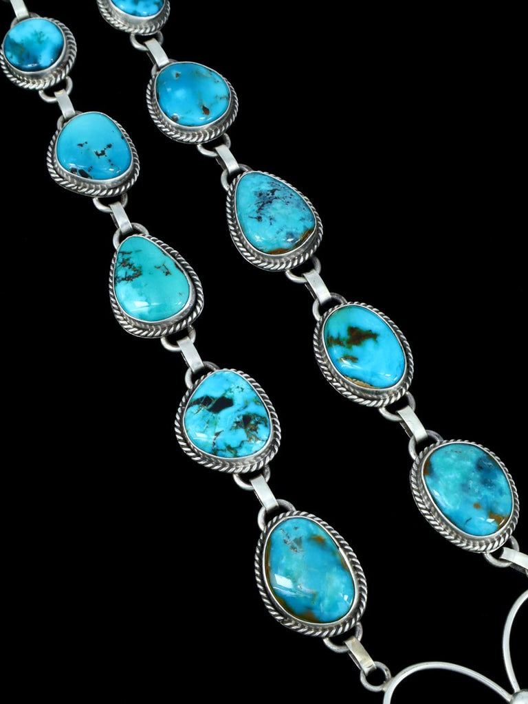 Native American Sterling Silver Royston Turquoise Dragonfly Lariat Necklace - PuebloDirect.com