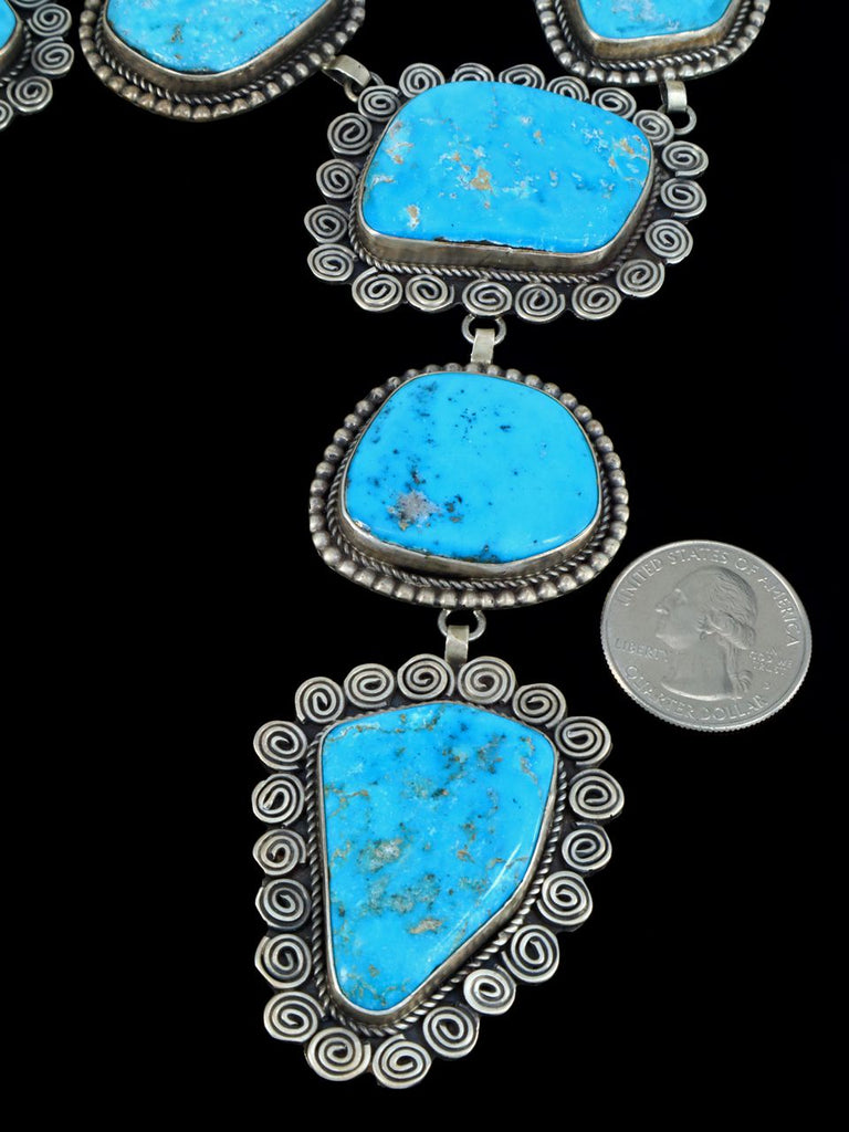 Native American Blue Gem Turquoise Lariat Y Necklace - PuebloDirect.com