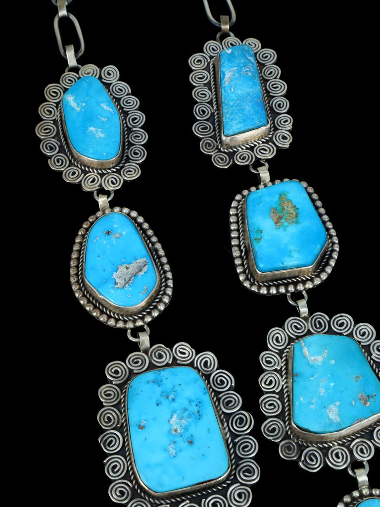 Native American Blue Gem Turquoise Lariat Y Necklace - PuebloDirect.com