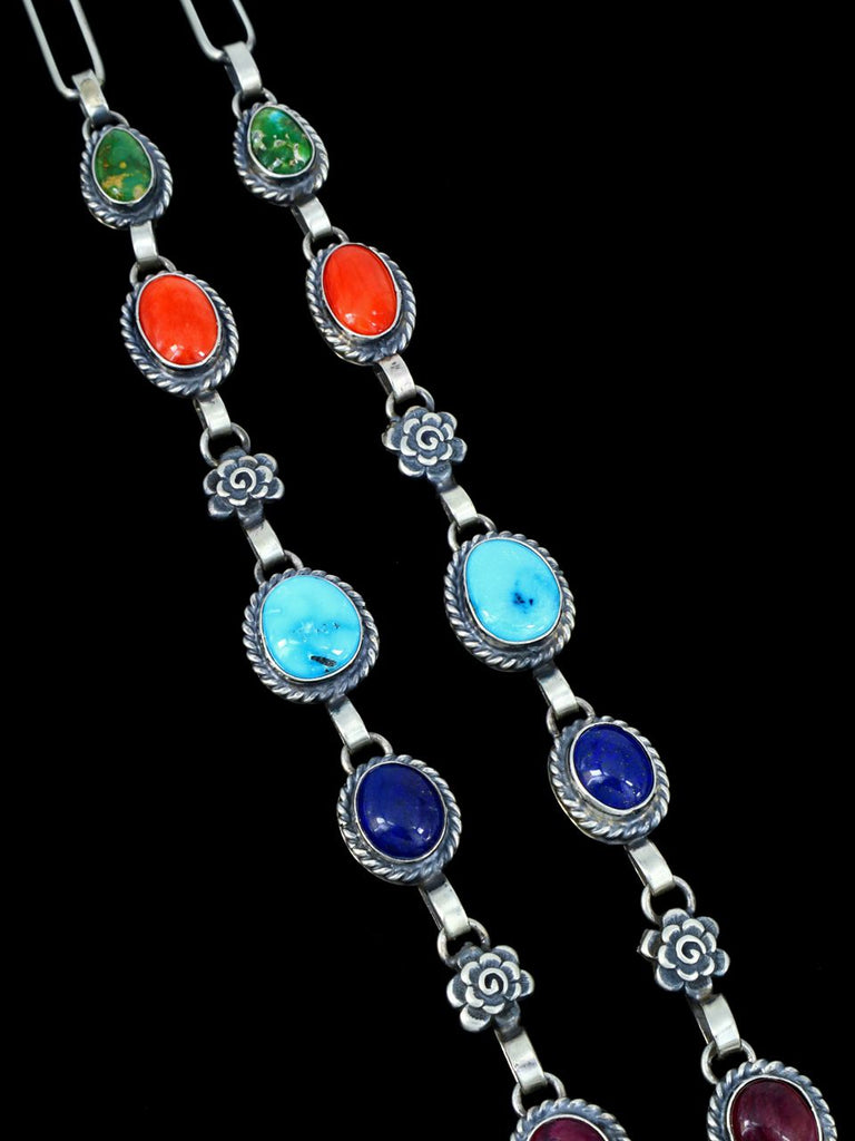 Native American Jewelry Turquoise and Spiny Oyster Lariat Y Necklace - PuebloDirect.com